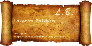 Lakatos Baldvin névjegykártya